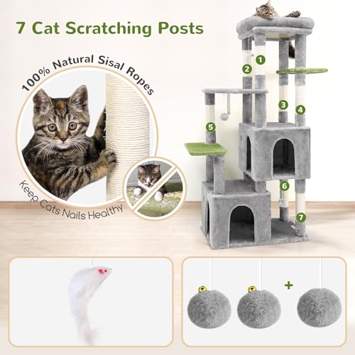Light Grey Heavy Duty Cat Tower with Scratching Post J936999