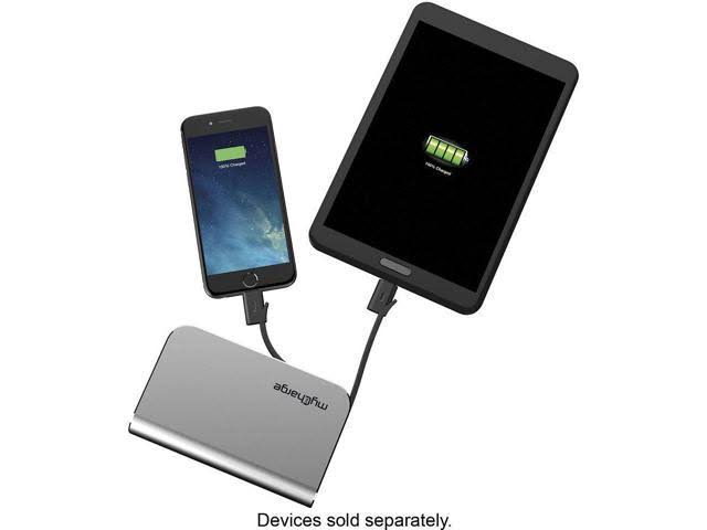 6700 mAh Portable Charger Power Bank with Foldable Plug and Built in Cables D56917