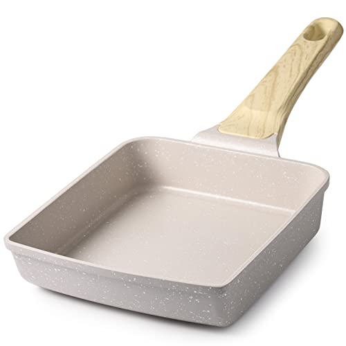 Nonstick Granite Omelette Pan with Spatula, 6" x 7" (Grey) T142142