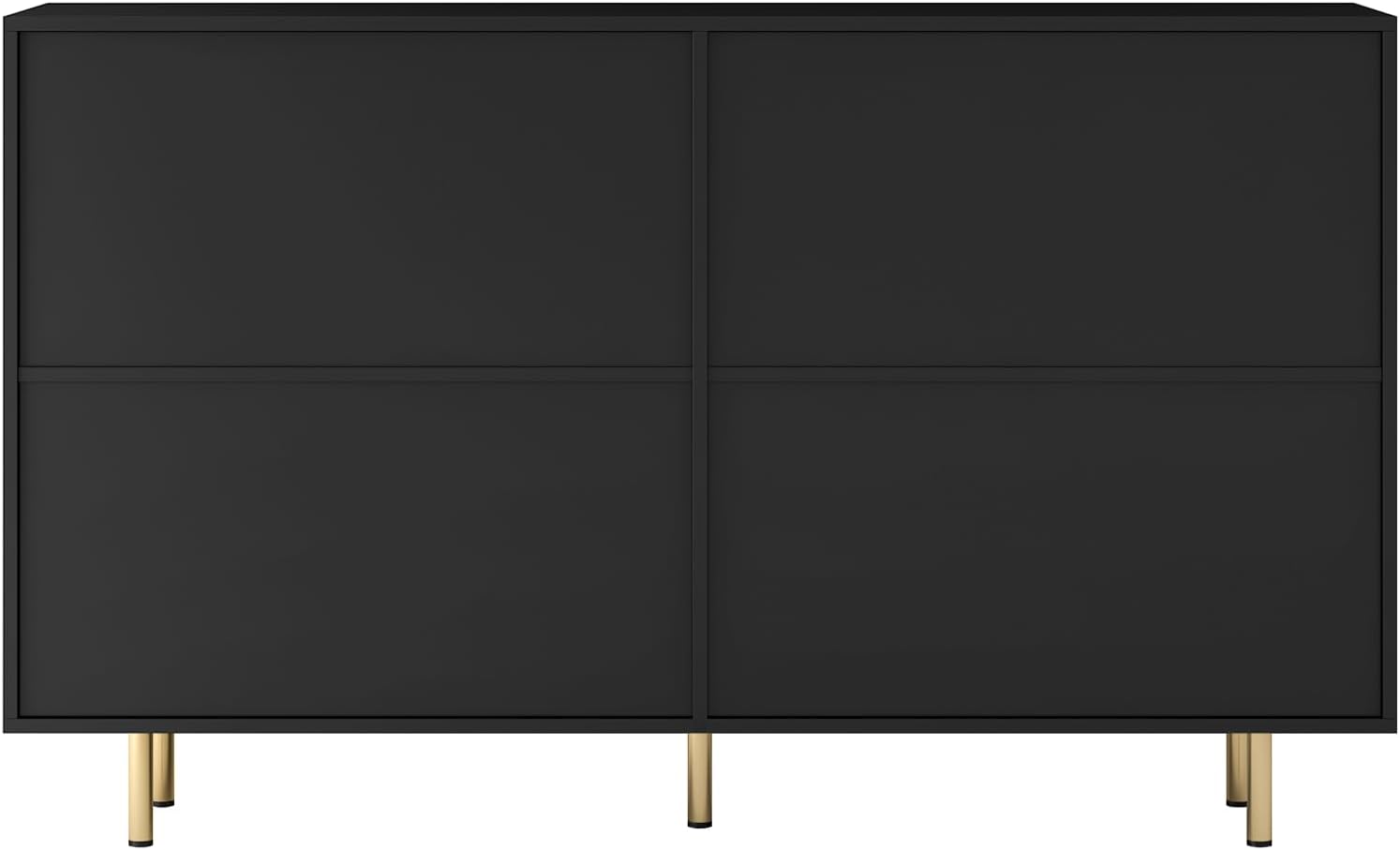 Black Storage Cabinet with 4 Doors and Adjustable Shelf Z419858