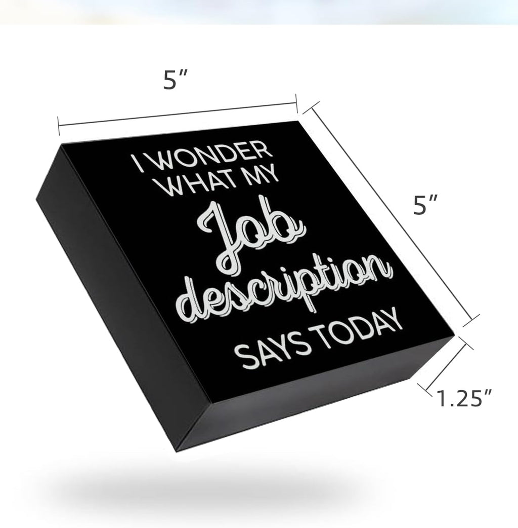 Black Wooden Box Sign Desk Decor R2105