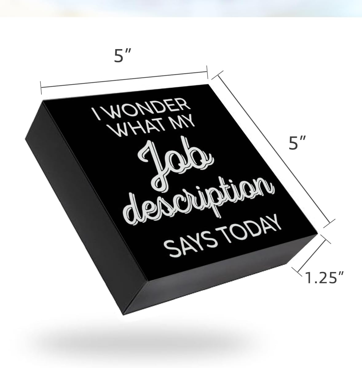 Black Wooden Box Sign Desk Decor R2105