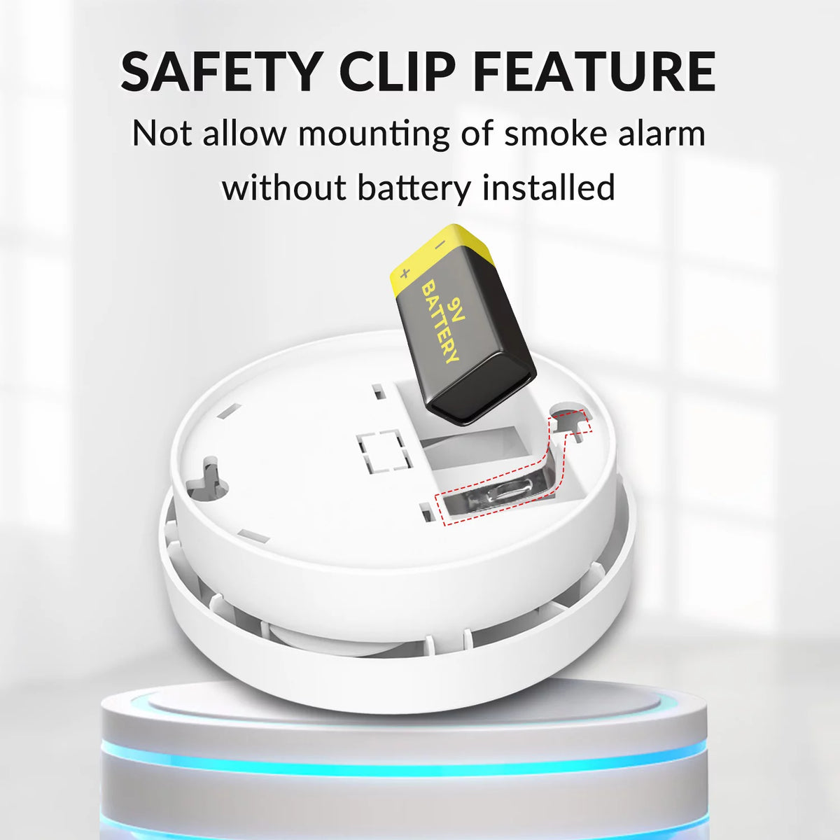 2 Pack 9V Battery Operated Photoelectric Smoke Alarm Y821