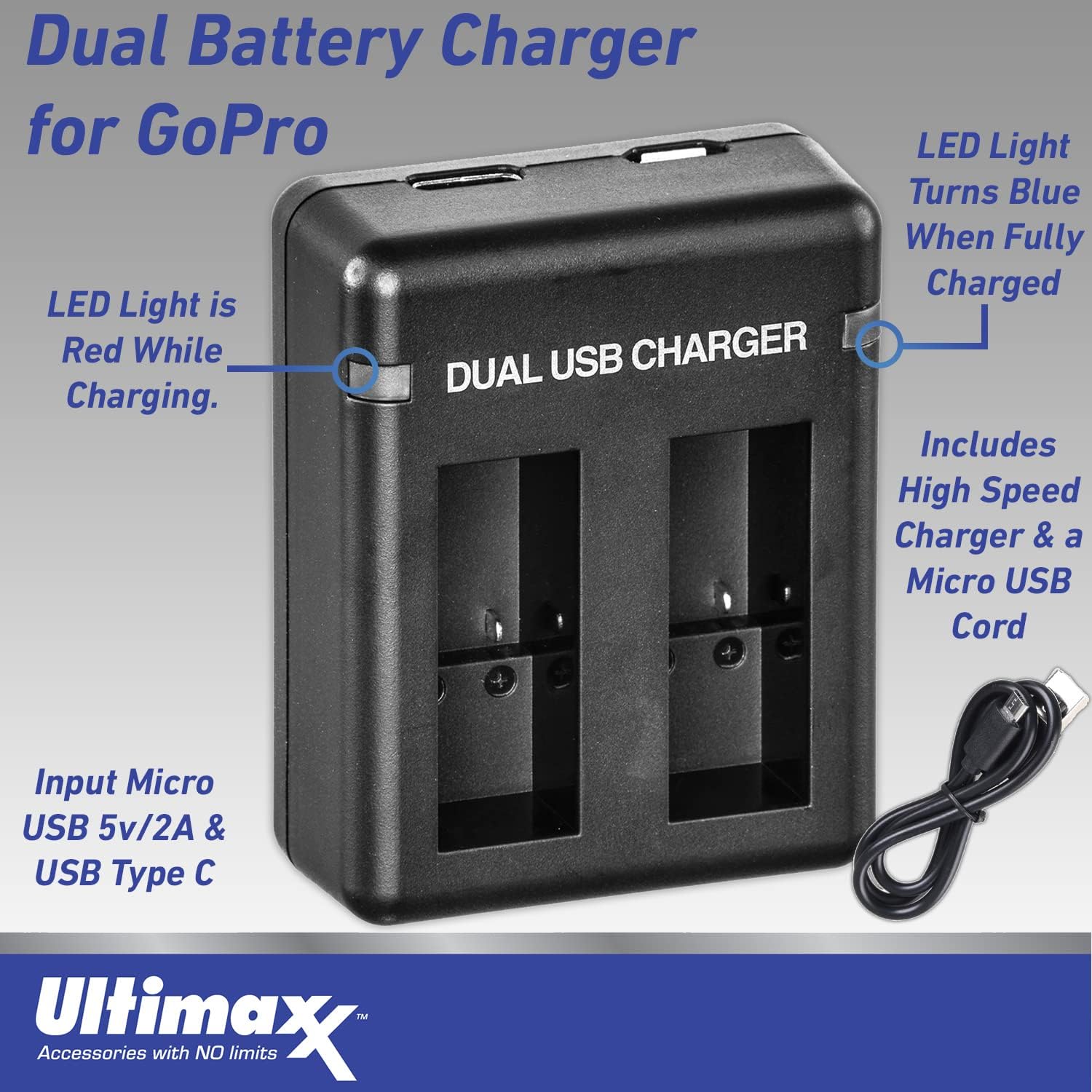 64GB Micro Extreme Memory Card, Portable Mini Metal Camera Dolly, Replacement Battery (1720 mAh), Dual Battery Pack Charger (17pc Bundle) S1373
