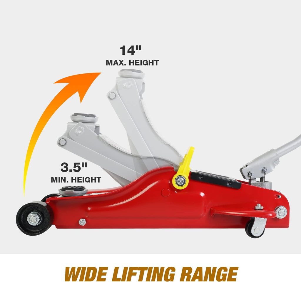 Red 2.5 Ton Hydraulic Floor Jack with Storage Case H149