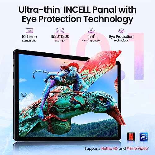 10.1 Inch Android 12 Tablet with Keyboard 128GB Storage F8096