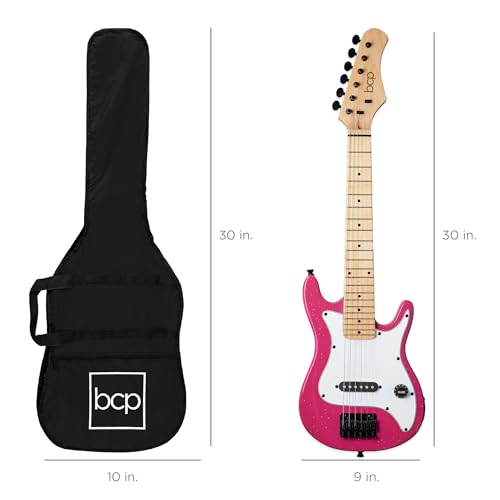 30in Kids Electric Guitar Starter Kit with 5W Amplifier, Strap, Gig Bag, Strings, Picks - Metallic Blue S30950