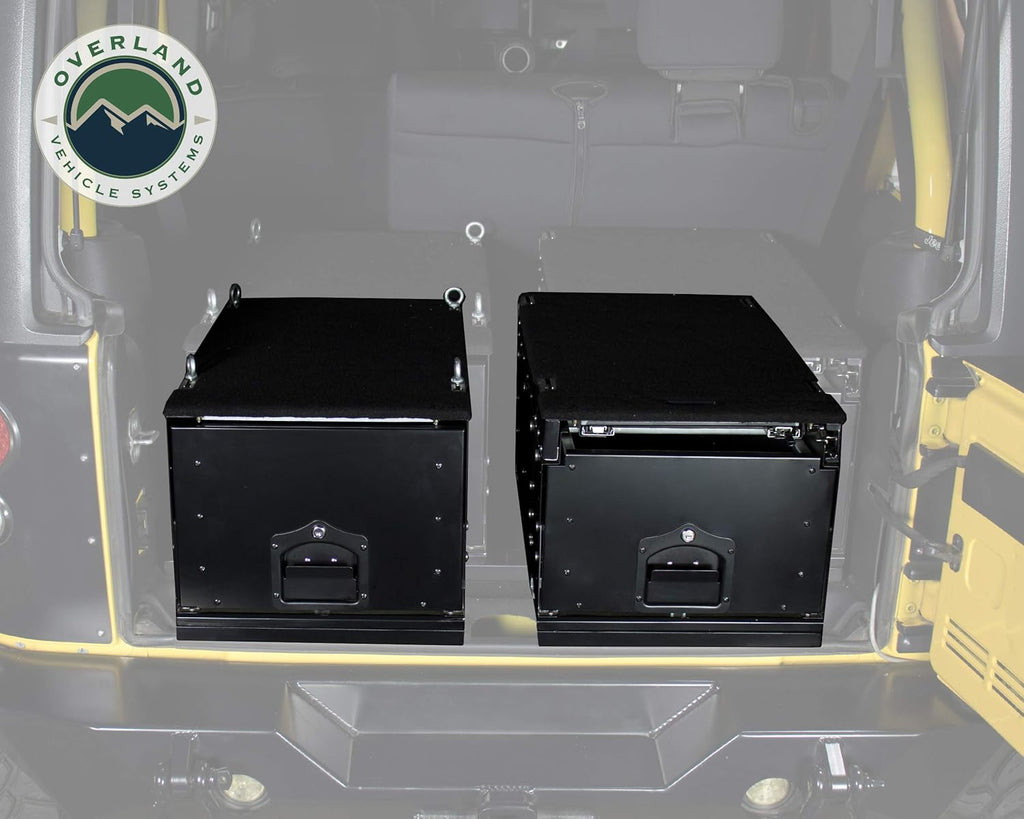 Black Powder Coat Cargo Box With Slide Out Drawer & Working Station S1052
