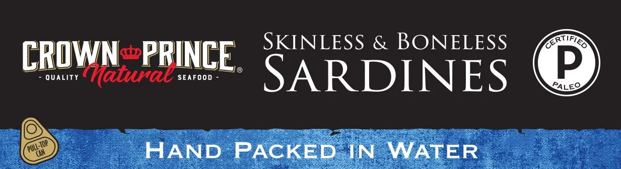 Natural Skinless Boneless Sardines in Water, 4.37 oz Cans (Pack of 12) A9038