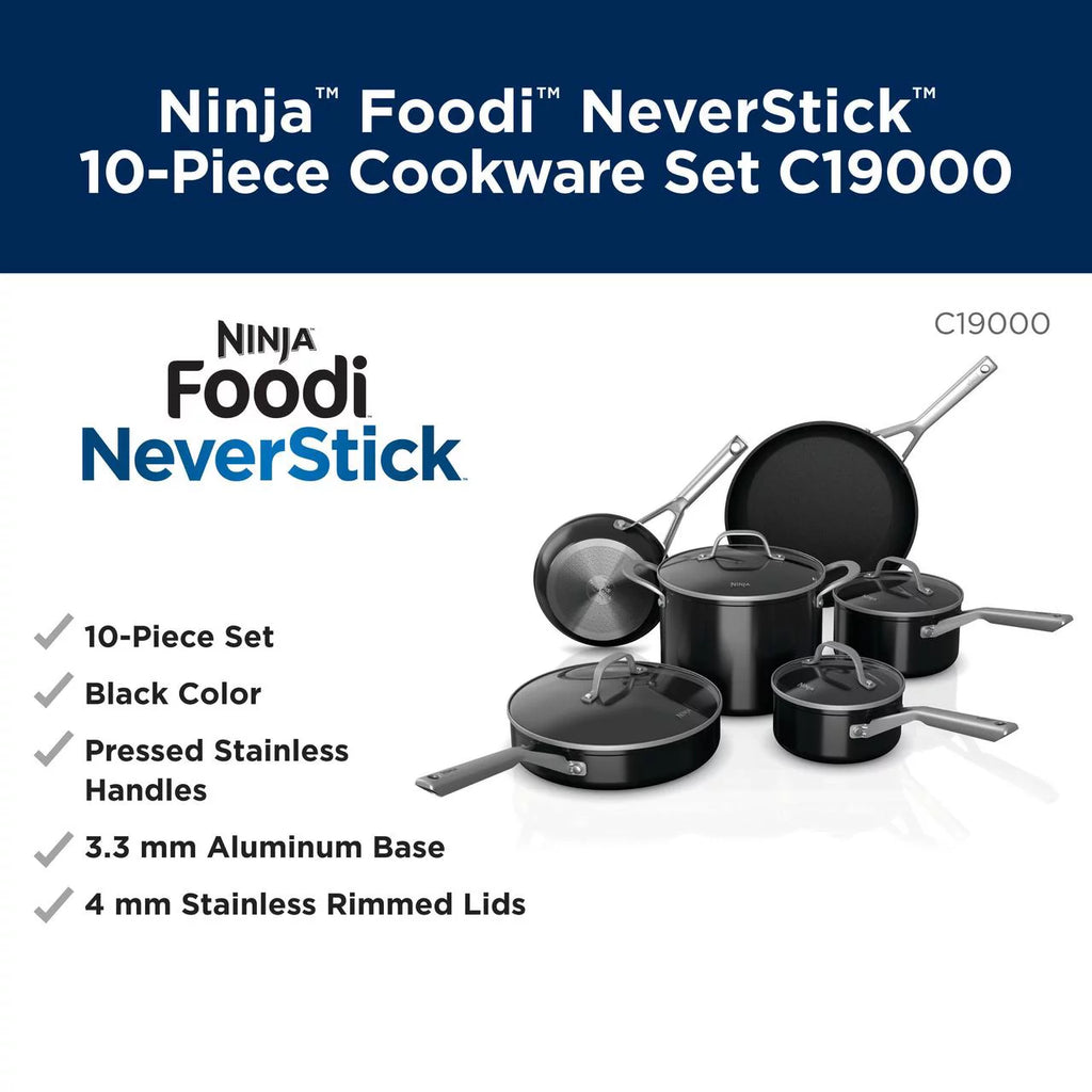 10-Piece NeverStick Cookware Set, Black V408