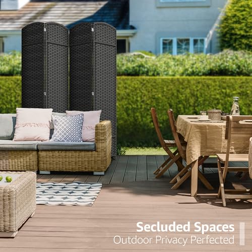 Black 8-Panel Folding Room Divider C2641