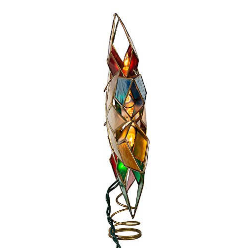 10-Light Multi-Color Capiz Star Tree Topper D707834