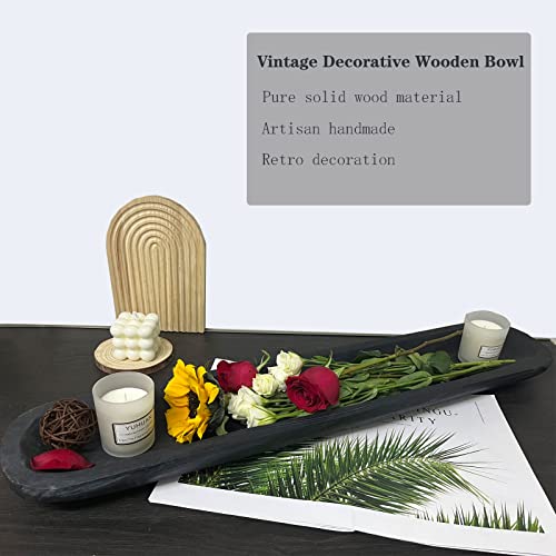 Black Wooden Dough Bowl B5610