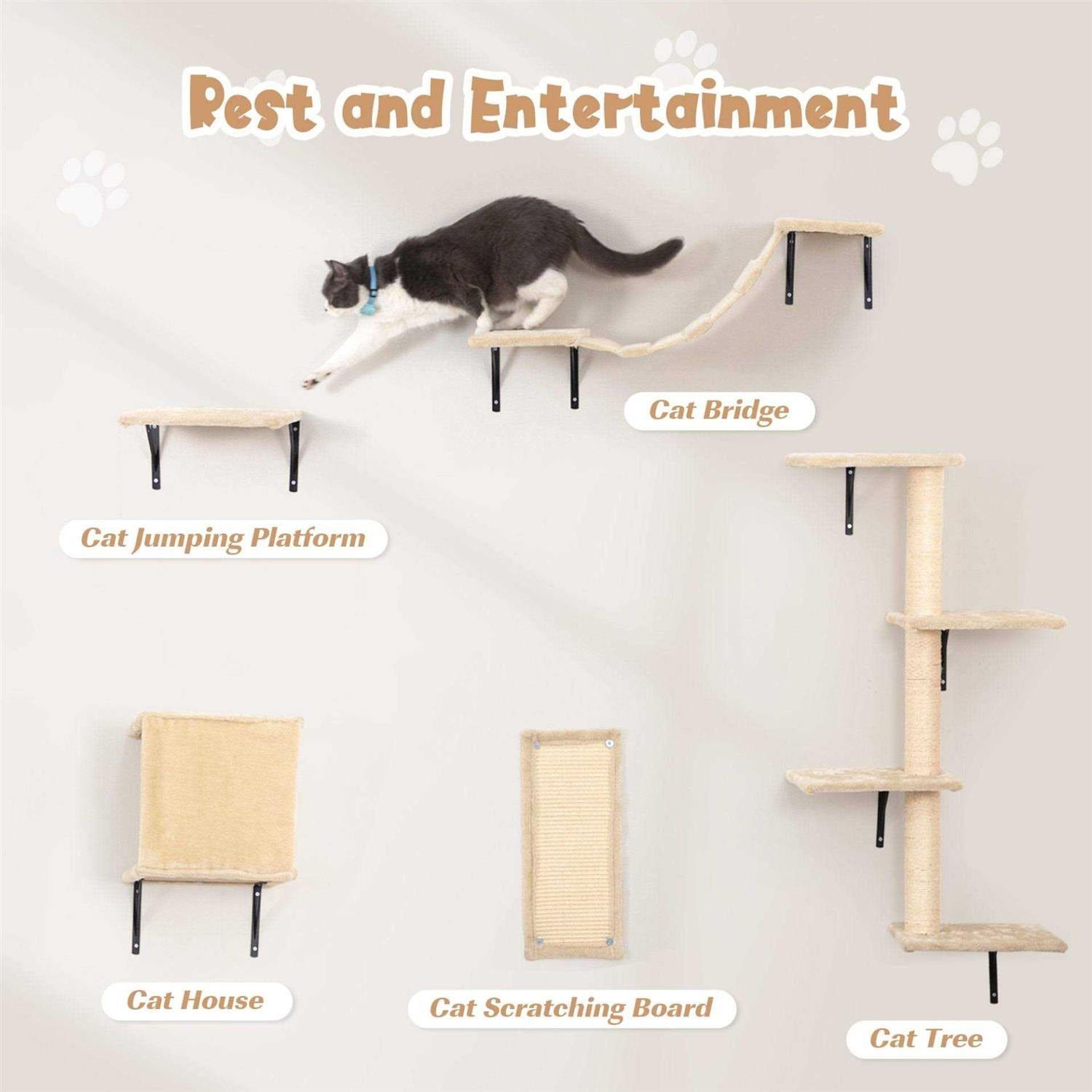 Wall Mounted Shelves Set Cat Tree M824