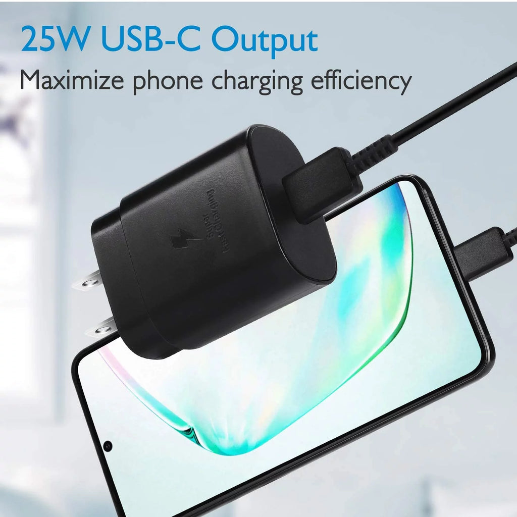 25W Type C UL Certified Charger with 4FT USB C Cable and USB Type C Headphones W175