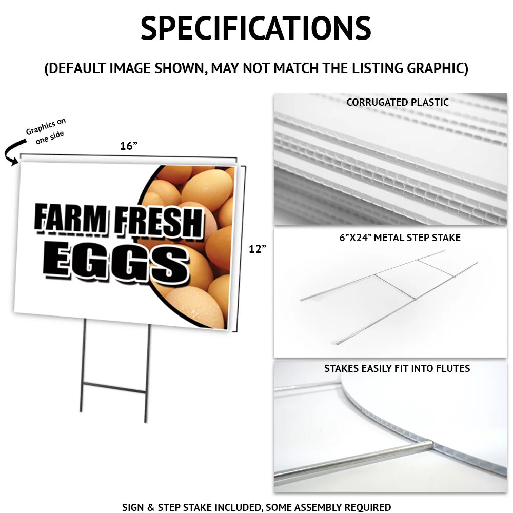 2 Pack Of 12" x 16" Yard Sign & Stake O950298