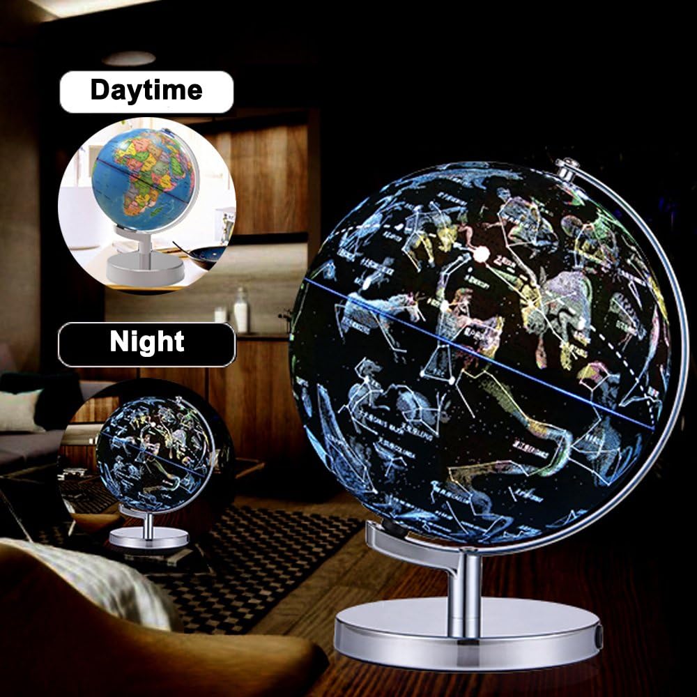 8 Inch Illuminated Educational World Globe with Stand Q621