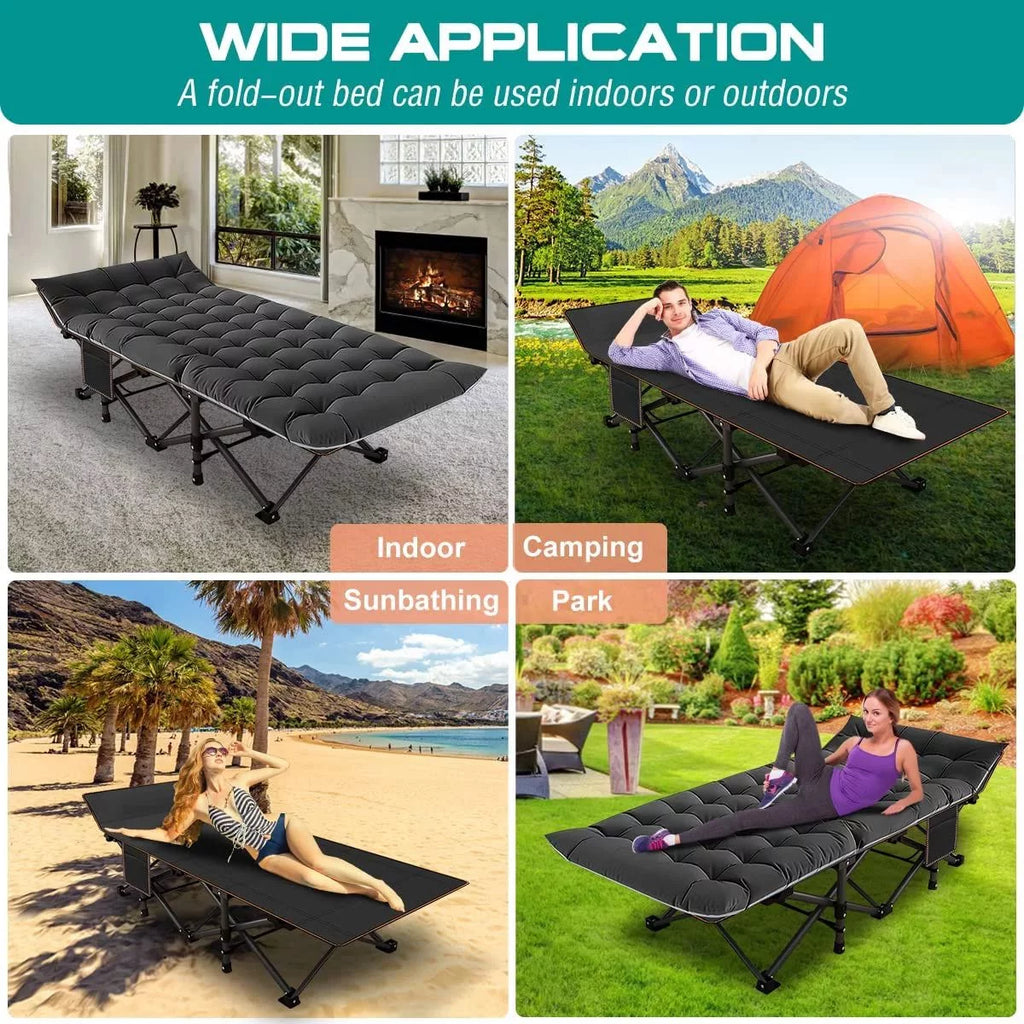 Oversized Folding Bed Cot with Mattress and Carry Bag X3557