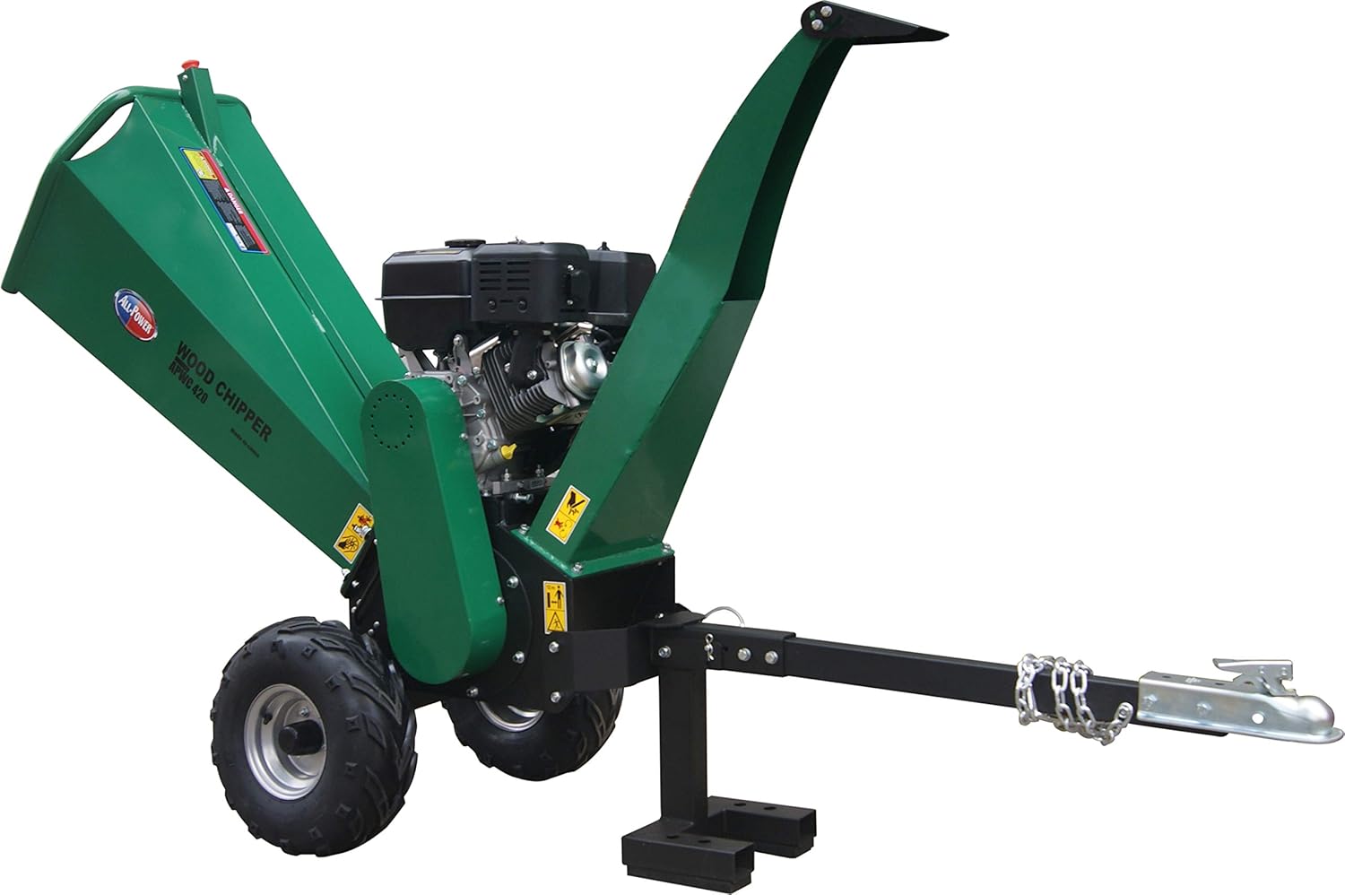 Heavy Duty Wood Chipper Shredder Mulcher, 15HP 420cc, 6 inch Cutting Capacity, Green/Black H63008