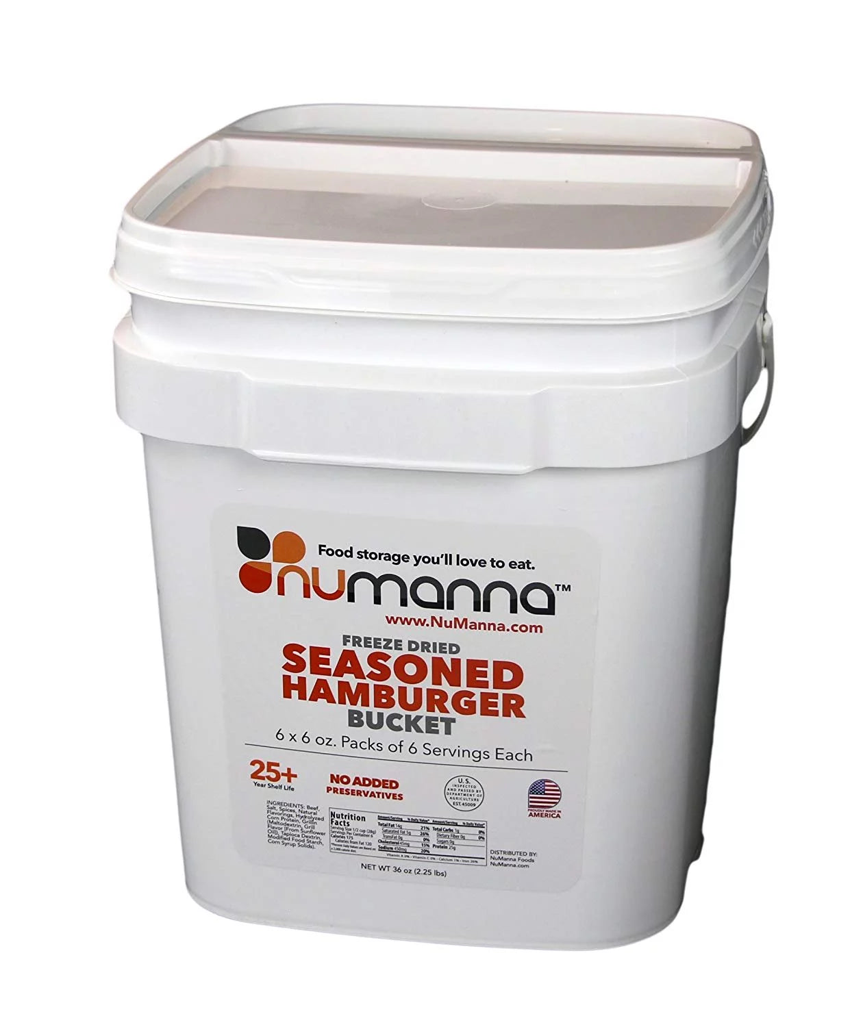 Seasoned Ground Beef Hamburger Bucket 36 Meals Emergency Survival Food Storage Kit A869141