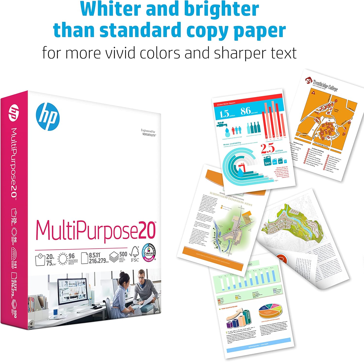 8.5 x 11 20 lb 96 Bright 500 Sheets Paper Y7626