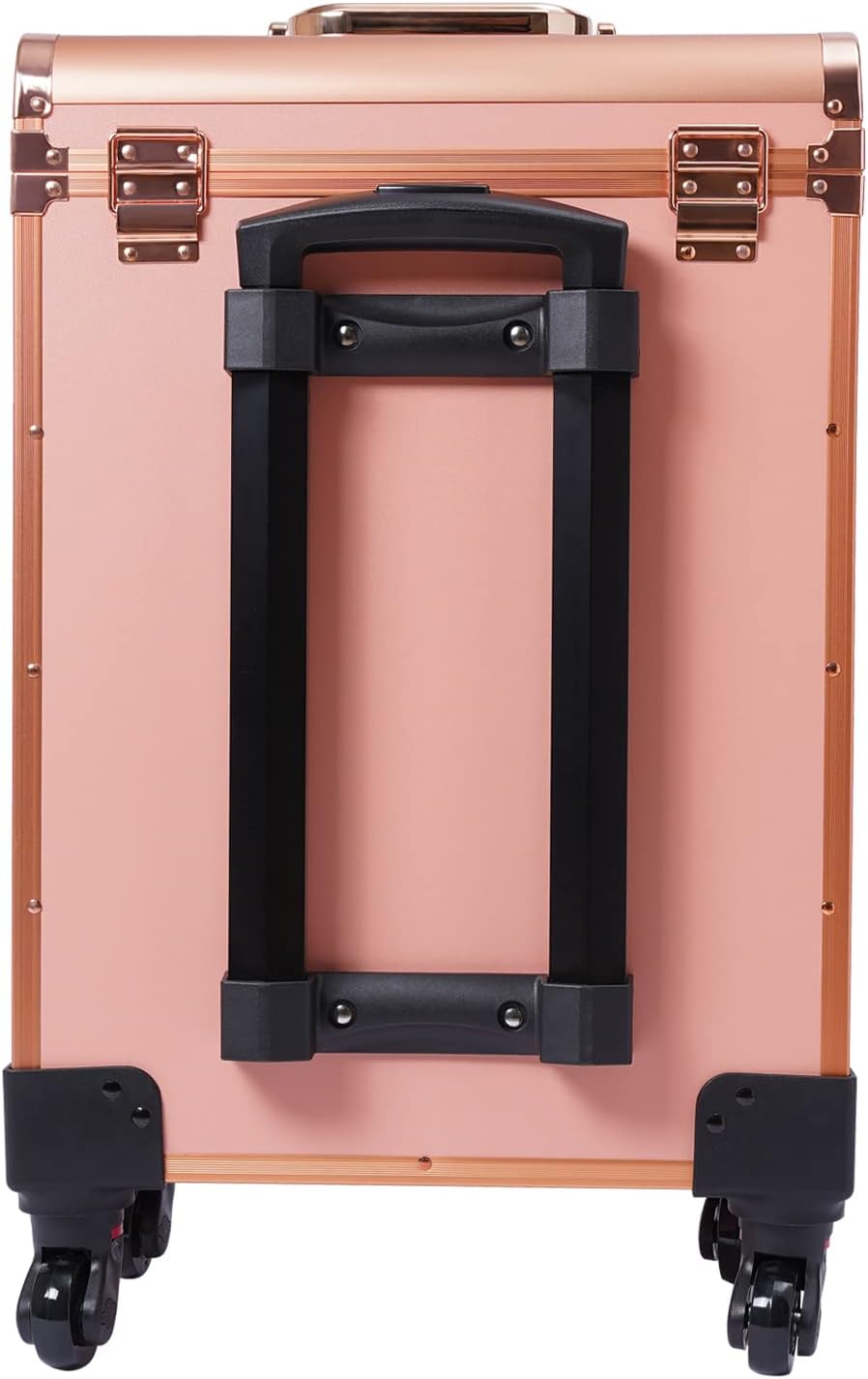 3 Layers Rolling Makeup Case with Reinforced Lock & Transparent Storage Bag Gold N171
