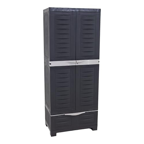 Lockable Storage Cabinet with 3 Adjustable Shelves - 57.5" H - Shadow C5323