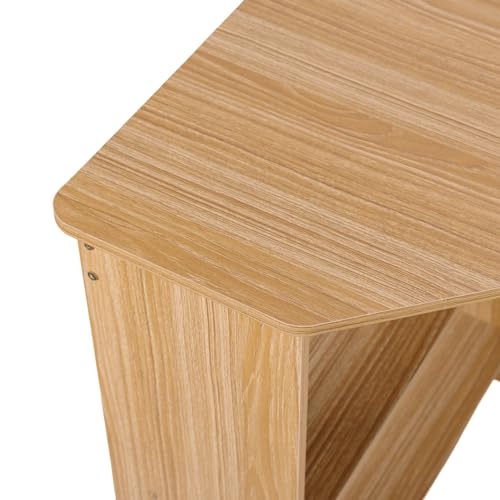 Light Brown Corner Desk with Drawers and Open Shelves R984696