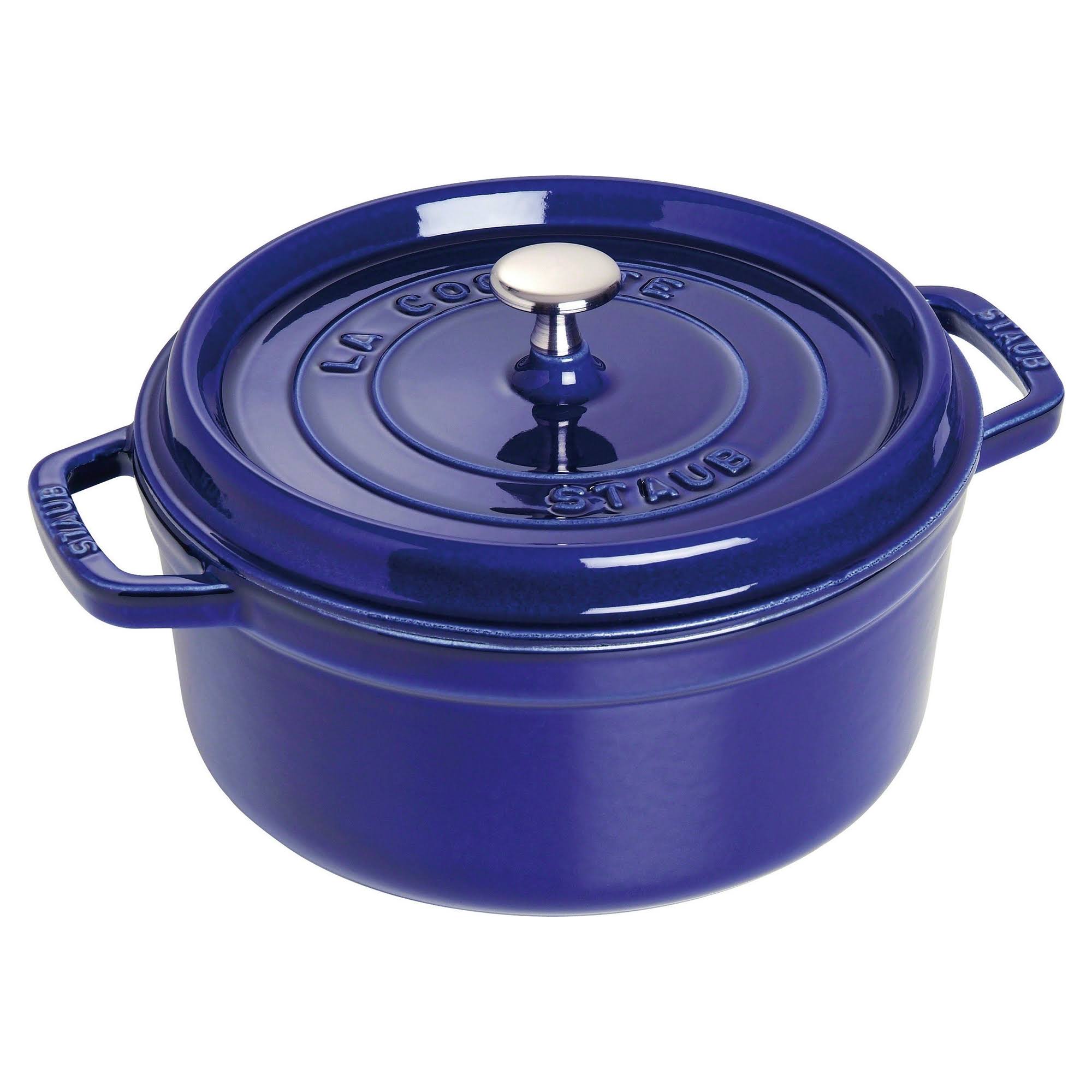 Dark Blue Cast Iron 4-Quart Round Cocotte A2168