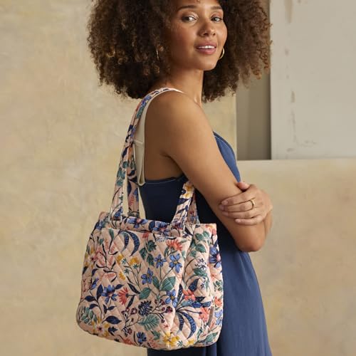 Cotton Multi-Compartment Shoulder Satchel Purse O538