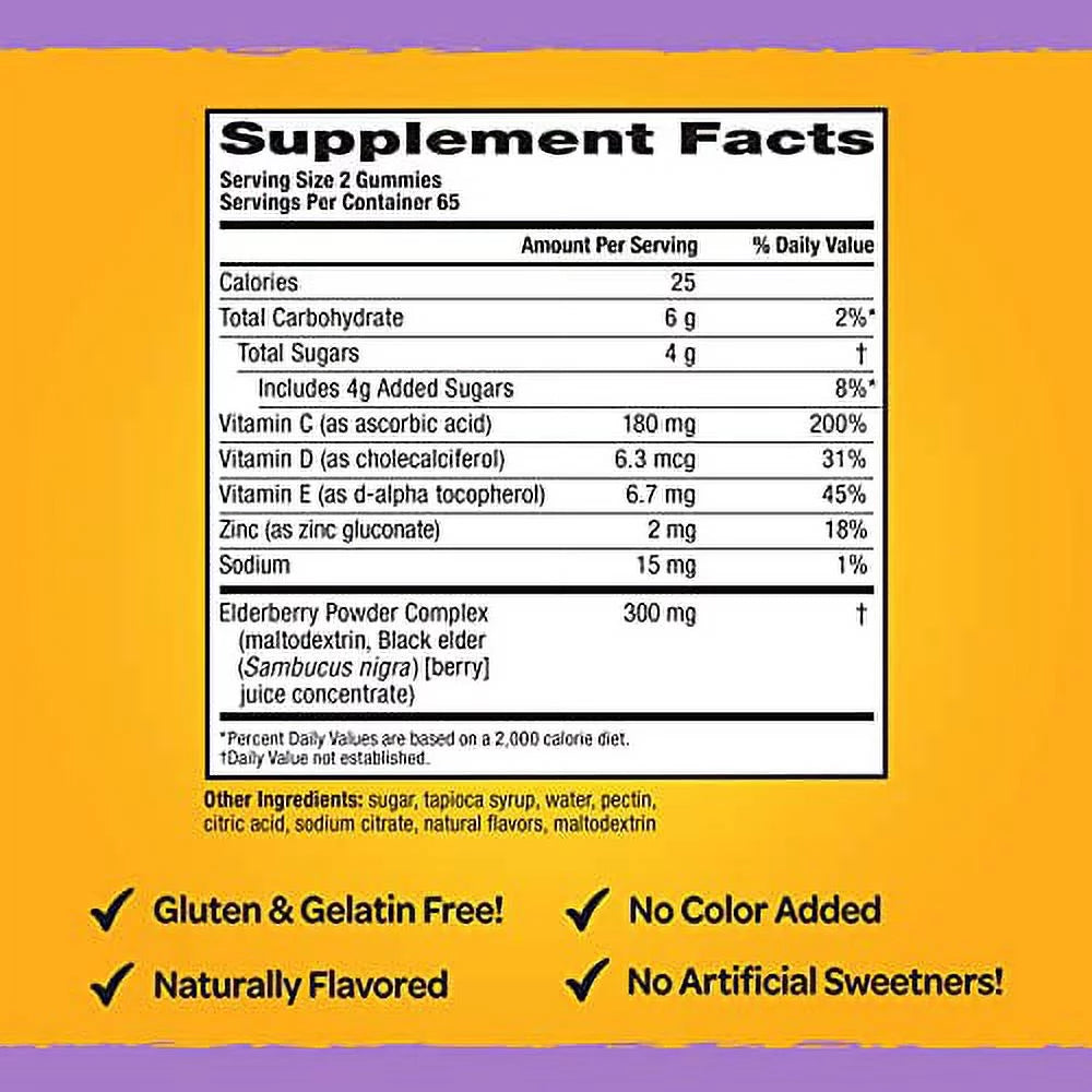 130 Count Elderberry Gummies with Vitamins & Zinc M661