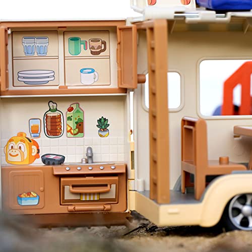 Bluey Caravan Playset with 2.5-3 inch Figures, Camper Van, 2 Figures, 5 Accessories, 1 Sticker Q216