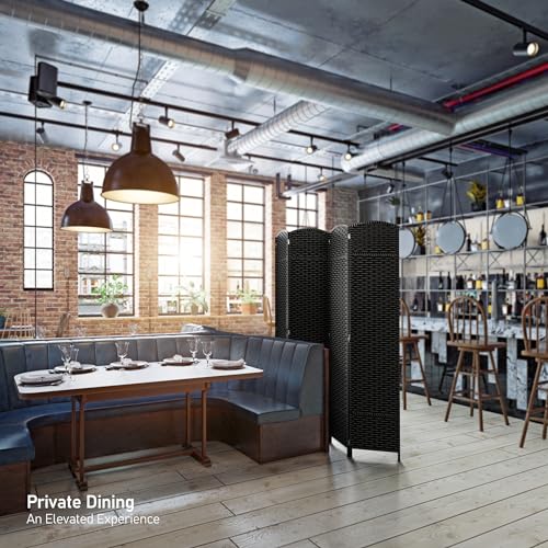 Black 8-Panel Folding Room Divider C2641