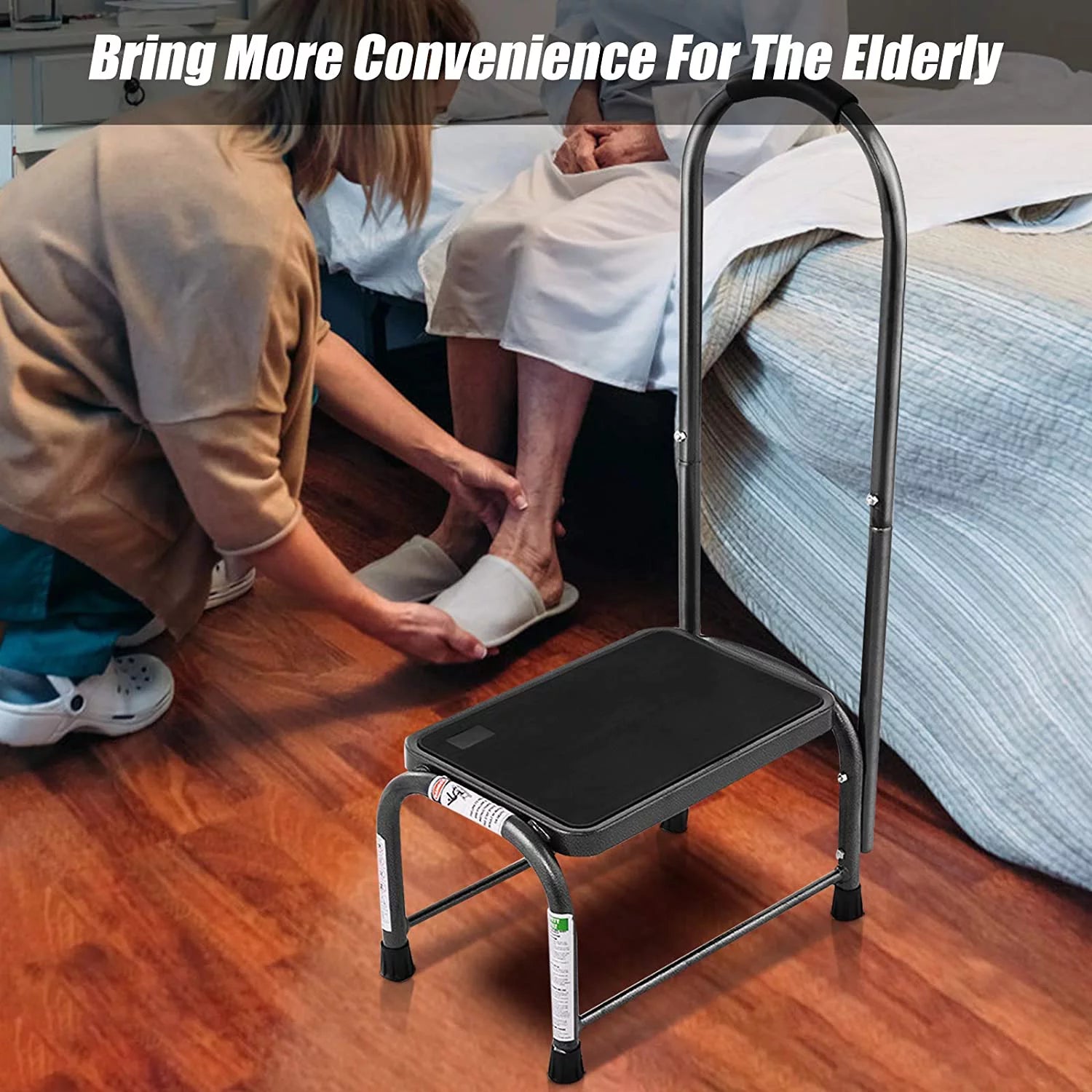 Heavy Duty Medical Step Stool with Handle & Non-Skid Rubber Platform, 330 Lbs Load Capacity D470