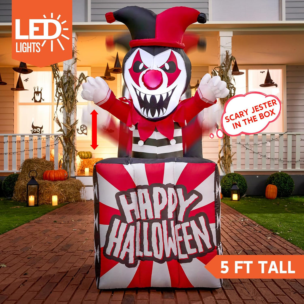 5 Ft Halloween Inflatable Decor with Built-in LEDs Y95120