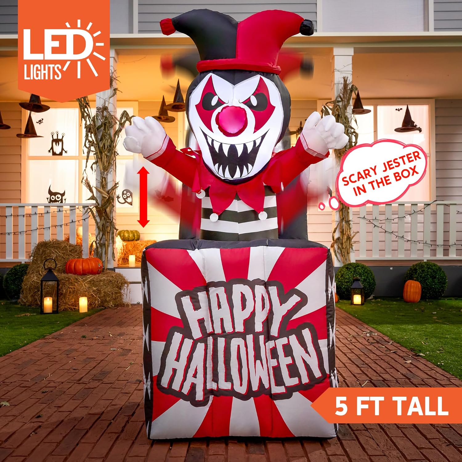 5 Ft Halloween Inflatable Decor with Built-in LEDs Y95120