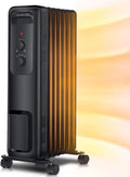 Oil Filled Radiator Heater with 3 Heat Settings, Black C148900