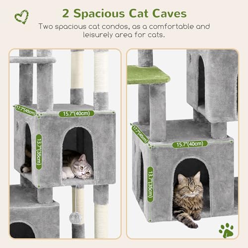 Light Grey Heavy Duty Cat Tower with Scratching Post J936999