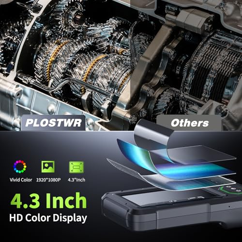 4.3" 1920P HD IP67 Waterproof 16.4ft Semi-Rigid Endoscope Camera with 8 LED Lights K380709