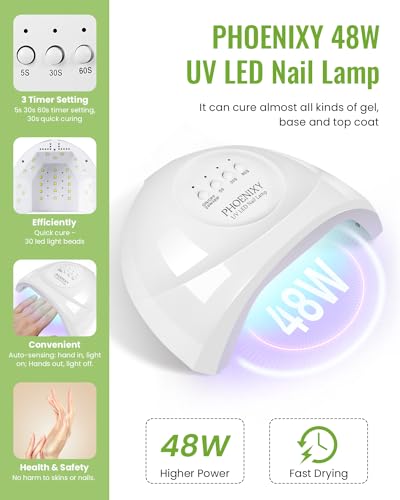 40 Colors Gel Nail Polish Kit with 48W UV LED Nail Lamp N7648