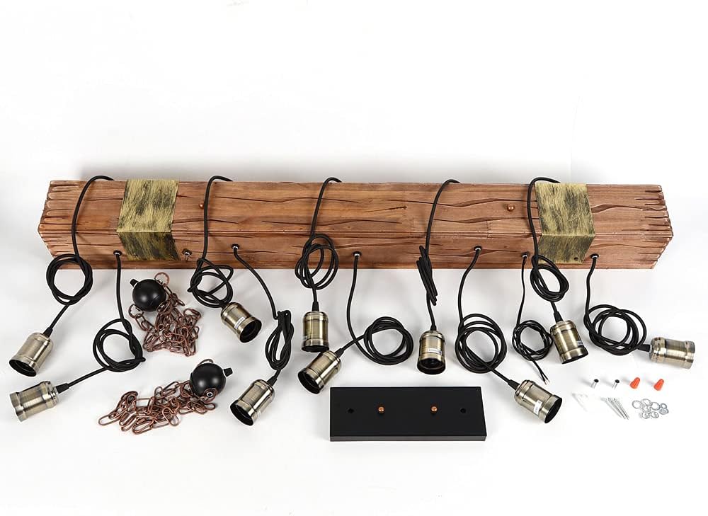 Rustic Industrial 10 Light 46in Chandelier J932366