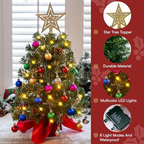 24" Mini Christmas Tree Tabletop Set with Clear LED Lights Z587393