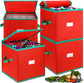 4 Pcs Christmas Ornament Storage Box with 16 Trays Z7720