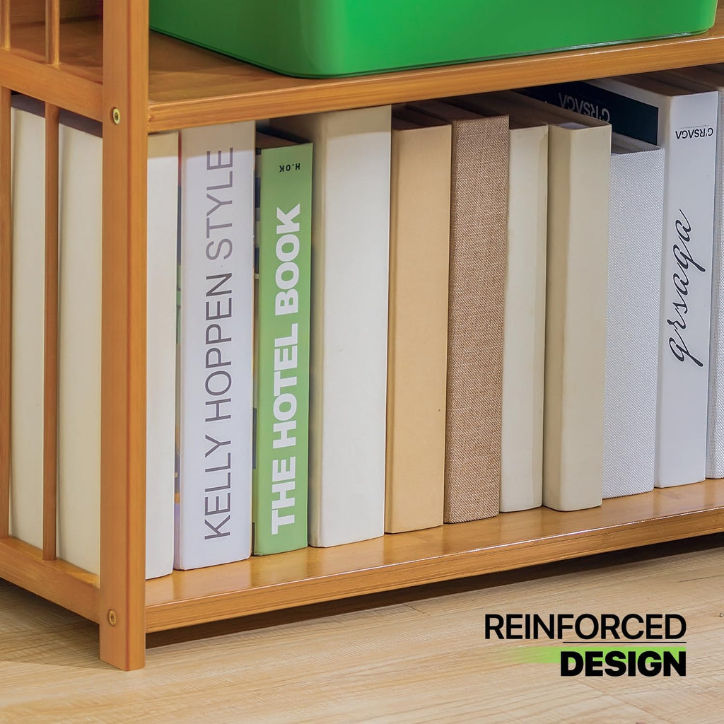 6-Tier Bamboo Tall Narrow Bookshelf A808
