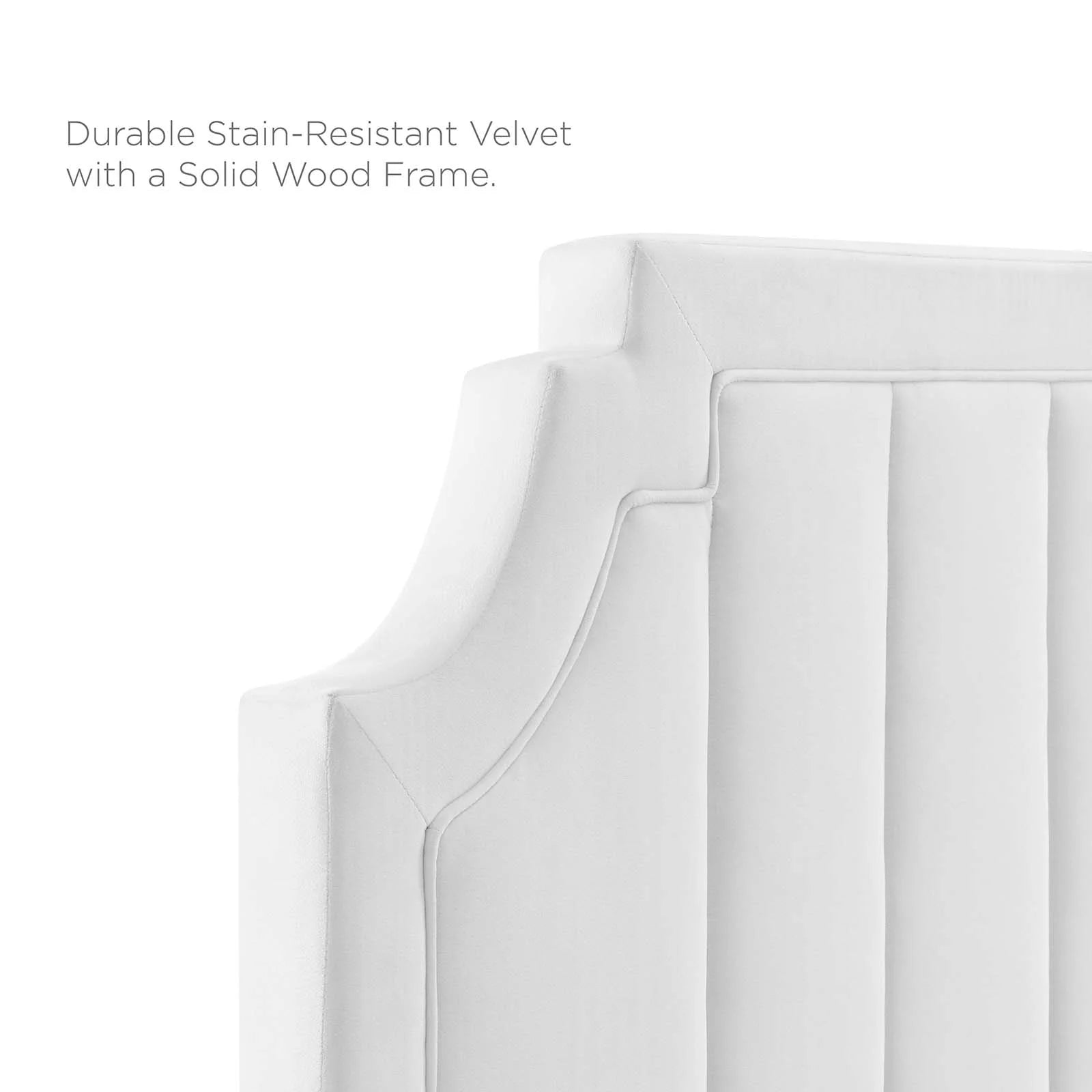 White Velvet King Platform Bed B82507