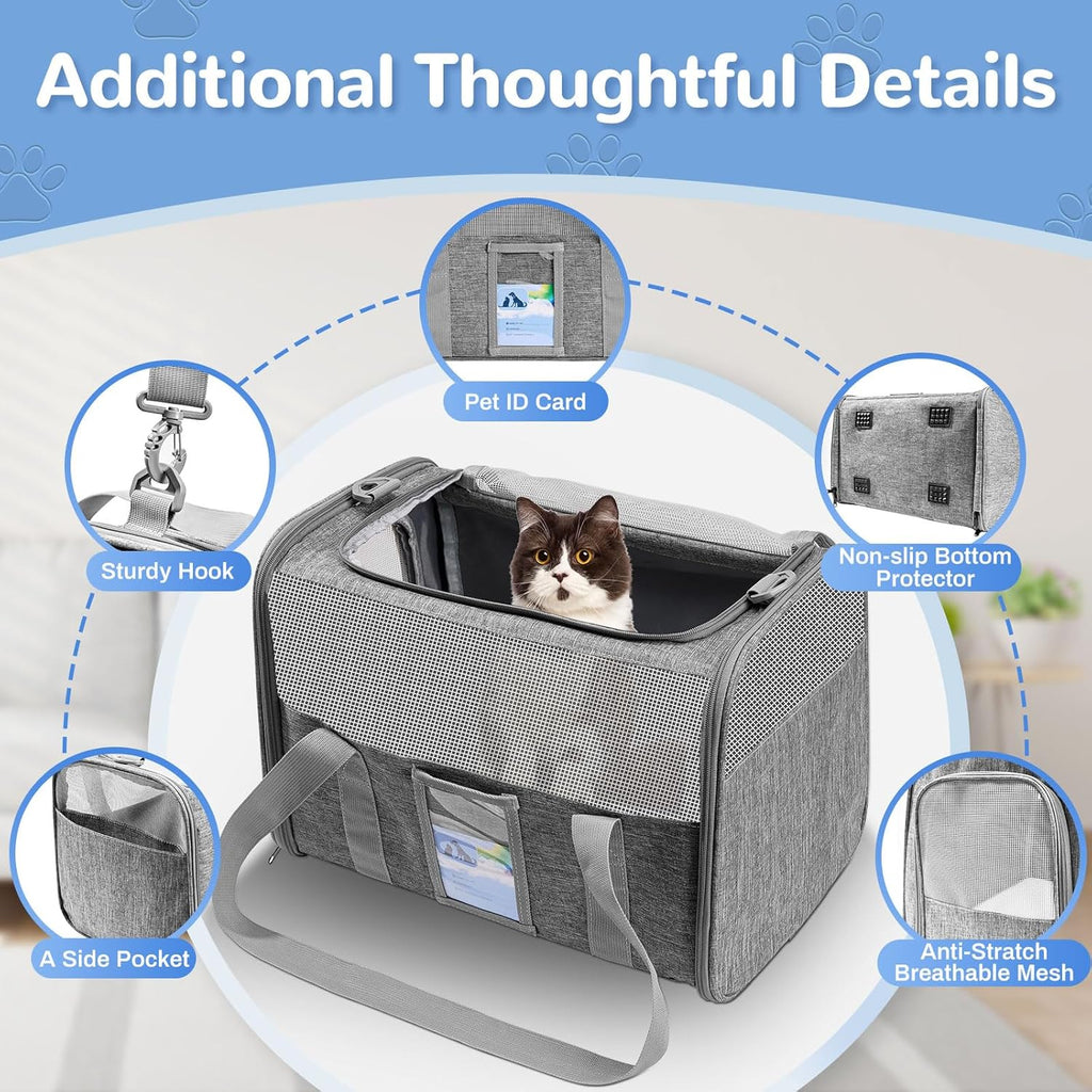 Gray Soft Sided Cat Carrier F208902