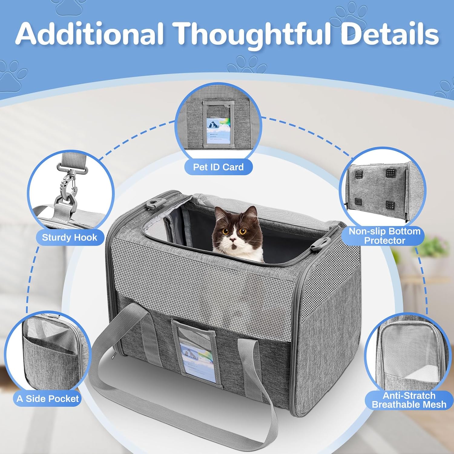 Gray Soft Sided Cat Carrier F208902