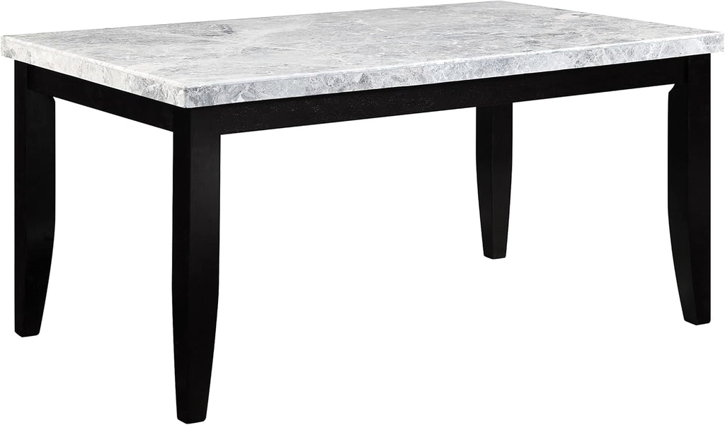 Rectangular Marble Top Dining Table in Black I765