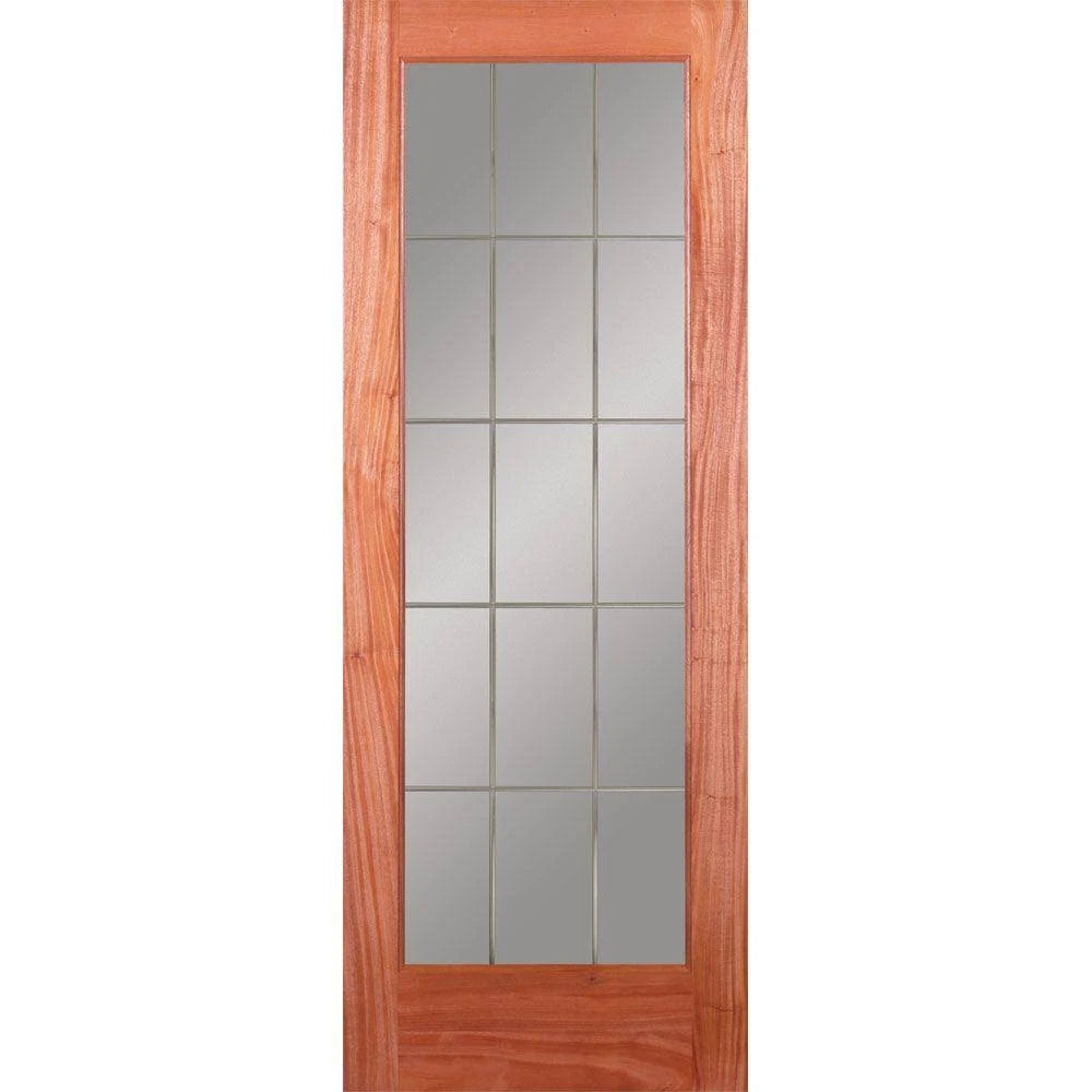 15 Lite Unfinished Mahogany Interior Door Slab W74066