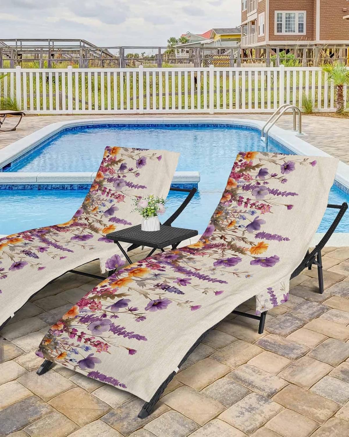 Beach Chair Cover with Side Pockets, 1 PCS F10184